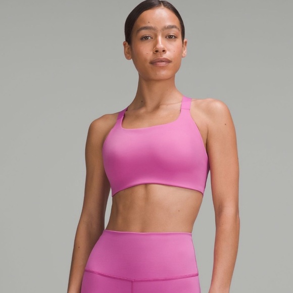 Lululemon Ultralu Square Neck Workout Bra D/DD Pow Pink Size 12 NWT - Picture 1 of 10